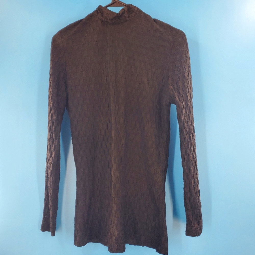Vintage 70s black geometric semi-sheer top